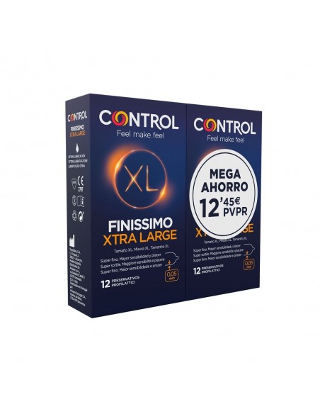 Control Finissimo XL Preservativos Pack Ahorro 2x12 unidades