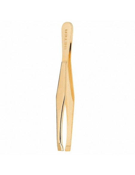 Beter Pinzas depilar punta recta 7,5 cm dorada