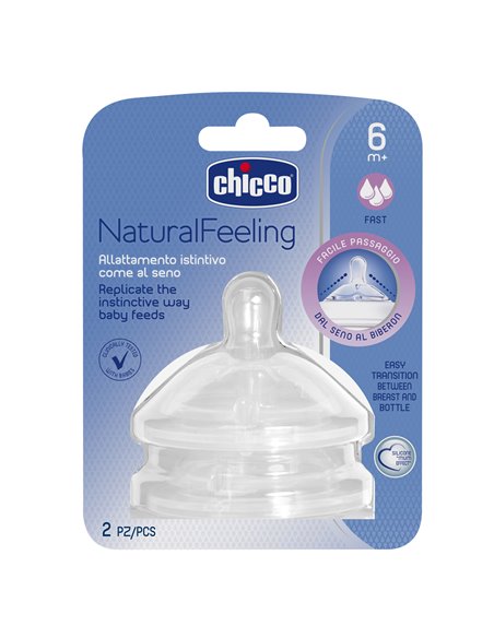 Chicco Step Up Tetina Flujo Rapido  6M+ 2 Unidades