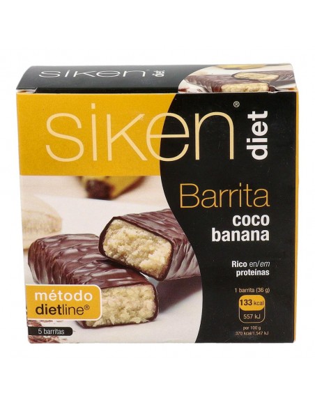 Siken Diet Barrita de Coco Banana 5 unidades