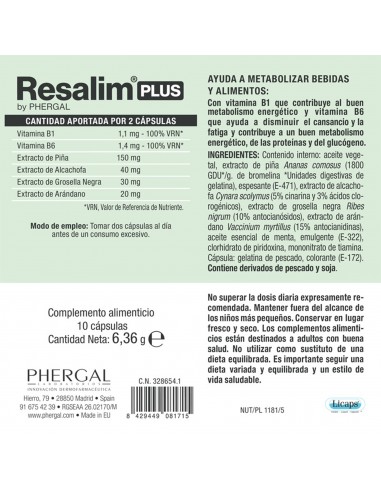 Resalim Plus 10 comprimidos